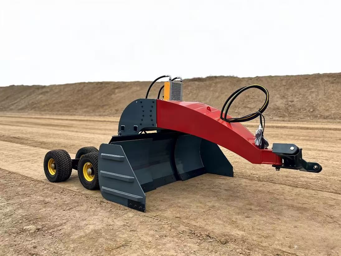 Gooseneck-type large curved beam telescopic grader